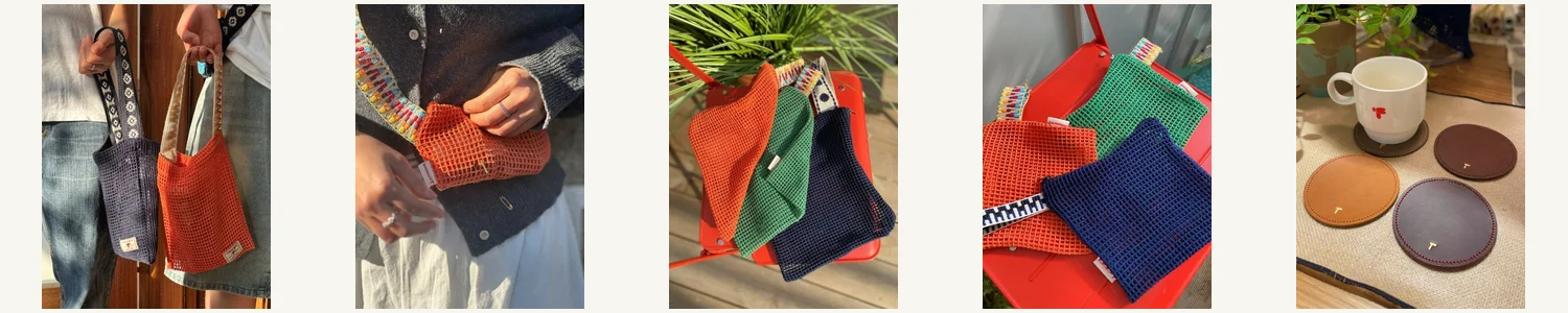 GOODS — 자체 제작 라인은 단 6개뿐. 토트백·크로스백·파우치·블랭킷·코스터